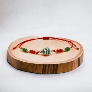 HOLIDAY CHRISTMAS TREE FAUX PEARL BEADED BRACELET